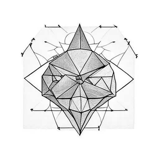 3 inch, triangle geometric shapes, simple tattoo design idea