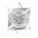 Psi symbol representing a scale that's even, on the left side is the symbol alpha and on the right part is omega tattoo design idea