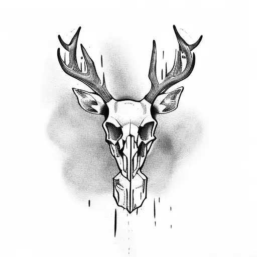 Deer skull tattoo design idea