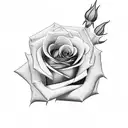 Rose with 2006 and barb wire  tattoo design idea
