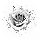 Rose with 2006 and barb wire  tattoo design idea