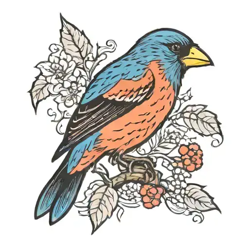 Finch bird tattoo design idea