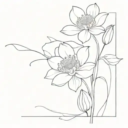 primrose water lilly poppy flowers vine no leaves tattoo design idea