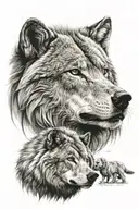 wolf bear lion tattoo design idea