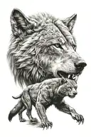 wolf bear lion tattoo design idea