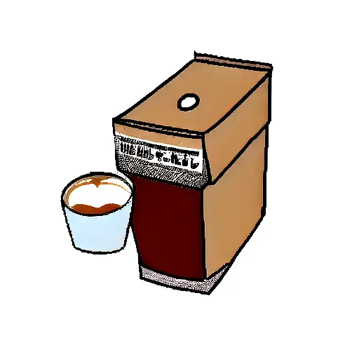 cup coffee and milk box tattoo design idea