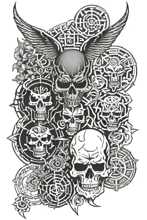 logo collage volbeat 5fdp tattoo design idea