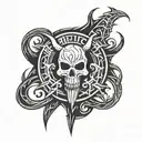 Tribal mit Logos von "Metallica", "Volbeat", "Five finger death punch" tattoo design idea