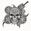 Tribal mit Logos von "Metallica", "Volbeat", "Five finger death punch" tattoo design idea