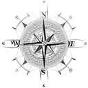 A compass and drafting tools forming a mandala tattoo design idea