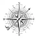 A compass and drafting tools forming a mandala tattoo design idea