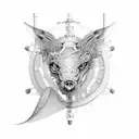 A bridge emerging from a mechanical heart tattoo design idea