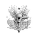 A bridge emerging from a mechanical heart tattoo design idea