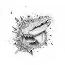 urban alligator  tattoo design idea