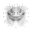 urban alligator  tattoo design idea