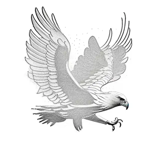 A small silhouette of a soaring bird, like an eagle or hawk, with its wings spread wide tattoo design idea