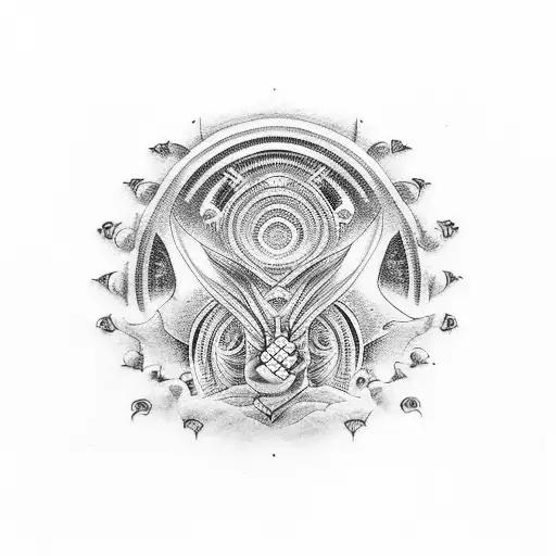 kubera mudra tattoo design idea