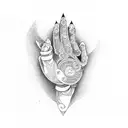 kubera mudra tattoo design idea