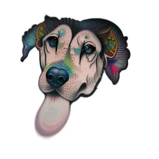 psychedelic watercolour tattoo design idea