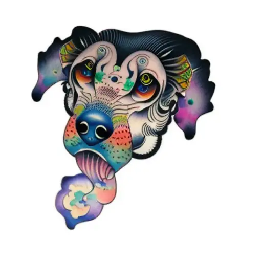 psychedelic watercolour tattoo design idea