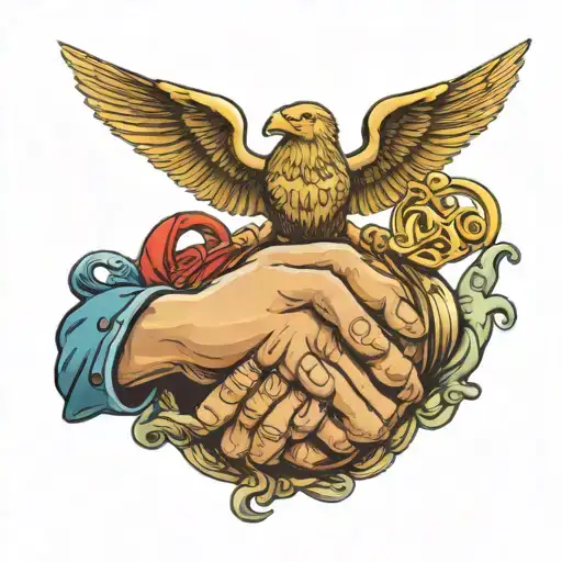 Marine corps emblem semper Fi Dad holding hands tattoo design idea