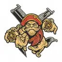 Marine corps emblem semper Fi Dad holding hands tattoo design idea