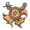 Marine corps emblem semper Fi Dad holding hands tattoo design idea