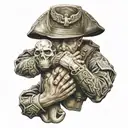 Marine corps emblem semper Fi Dad holding hands tattoo design idea