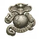 Marine corps emblem semper Fi Dad holding hands tattoo design idea