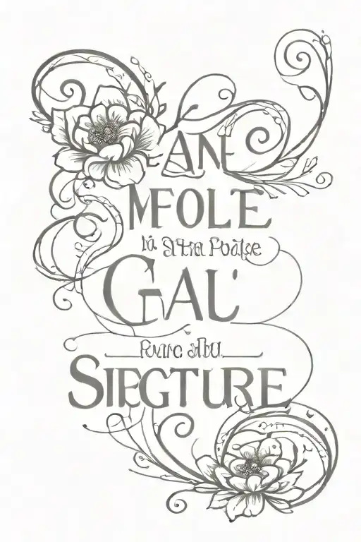 Incorporate a quote or scripture that holds personal significance, with decorative typography and embellishments tattoo design idea