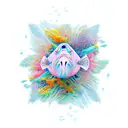 An abstract art piece inspired by snorkeling experiences tattoo design idea