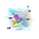 An abstract art piece inspired by snorkeling experiences tattoo design idea