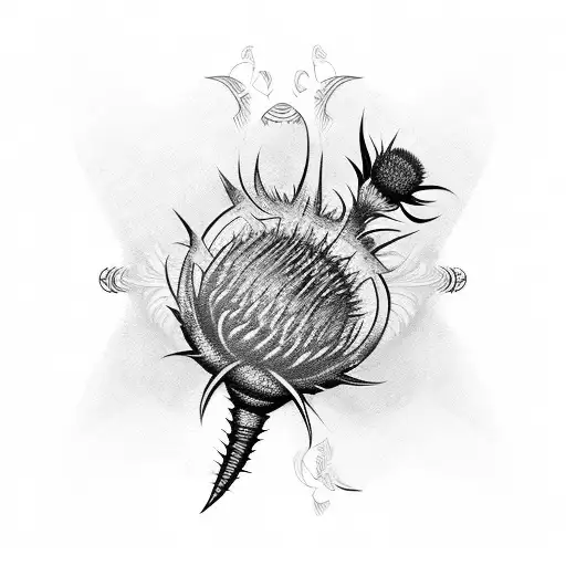 thistle tattoo design idea