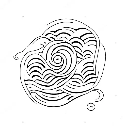 Ocean Wave, mountain tattoo design idea