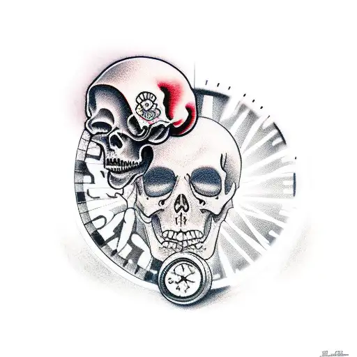 Grim Reaper with clock tattoo design idea