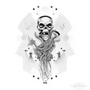 Grim Reaper with clock tattoo design idea