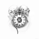 Grim Reaper with clock tattoo design idea