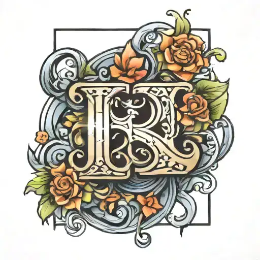letters LB initials tattoo design idea