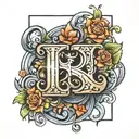 letters LB initials tattoo design idea