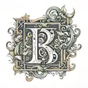 letters LB initials tattoo design idea