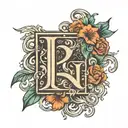 letters LB initials tattoo design idea