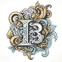 letters LB initials tattoo design idea