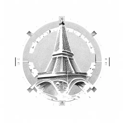 famous monuments of the world tattoo design idea