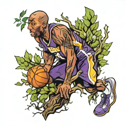 Kobe Bryant tree tattoo design idea