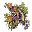 Kobe Bryant tree tattoo design idea
