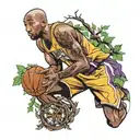 Kobe Bryant tree tattoo design idea