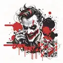 Polish ultras and patrotic mixed with joker, play card tattoo design idea