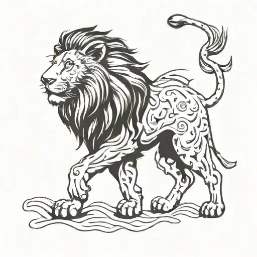 aslan standing tattoo design idea