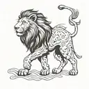 aslan standing tattoo design idea