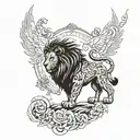aslan standing tattoo design idea